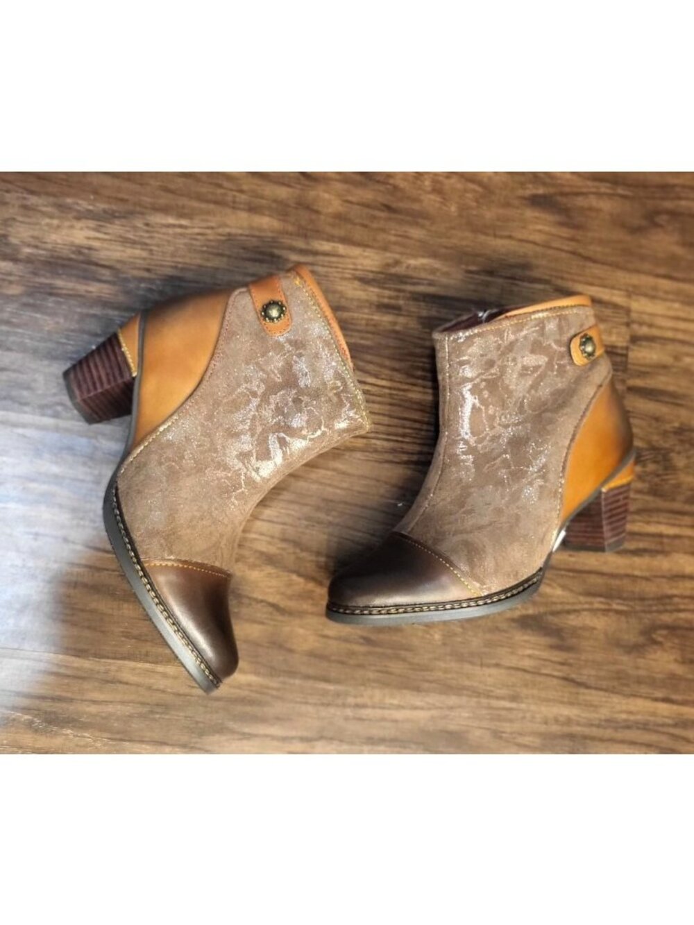 Womens L'Artiste By Spring Step Socute Ankle Boots Leather/Suede Paisley SZ 38/8
